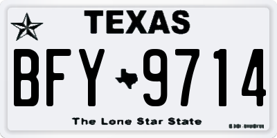 TX license plate BFY9714