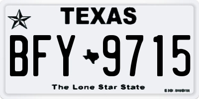 TX license plate BFY9715