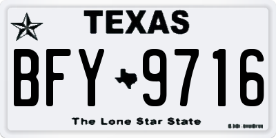 TX license plate BFY9716