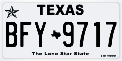 TX license plate BFY9717