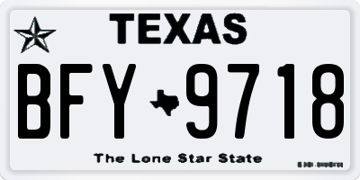 TX license plate BFY9718
