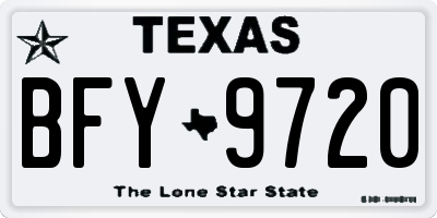 TX license plate BFY9720