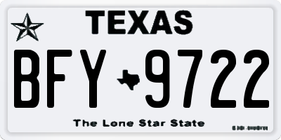 TX license plate BFY9722