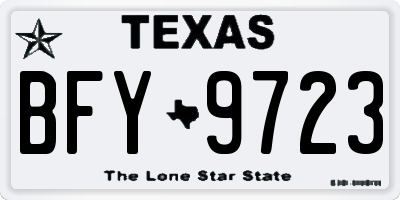 TX license plate BFY9723