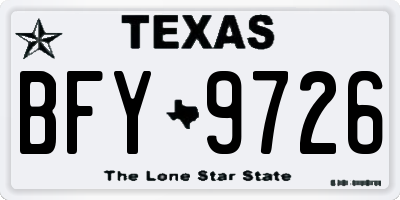 TX license plate BFY9726