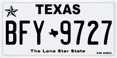 TX license plate BFY9727