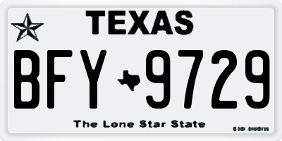 TX license plate BFY9729