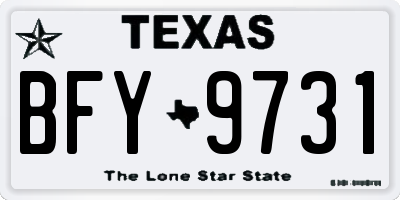TX license plate BFY9731