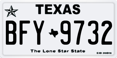 TX license plate BFY9732