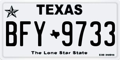 TX license plate BFY9733