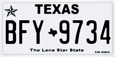 TX license plate BFY9734
