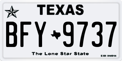 TX license plate BFY9737