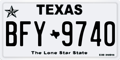 TX license plate BFY9740
