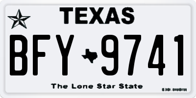 TX license plate BFY9741