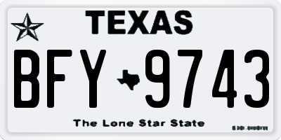 TX license plate BFY9743