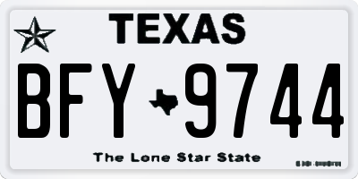 TX license plate BFY9744