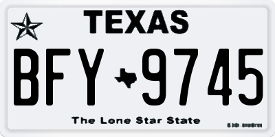 TX license plate BFY9745