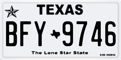 TX license plate BFY9746