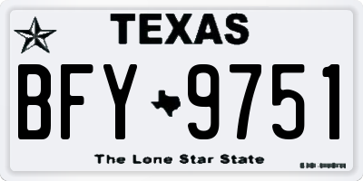TX license plate BFY9751