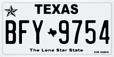 TX license plate BFY9754