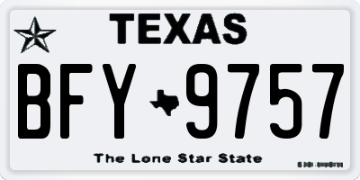TX license plate BFY9757