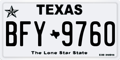 TX license plate BFY9760