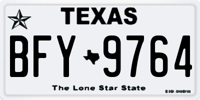 TX license plate BFY9764
