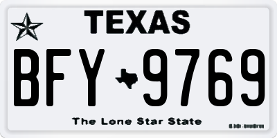 TX license plate BFY9769
