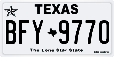 TX license plate BFY9770