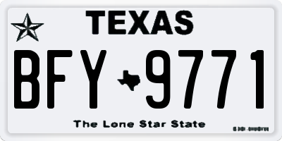 TX license plate BFY9771