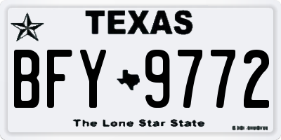 TX license plate BFY9772