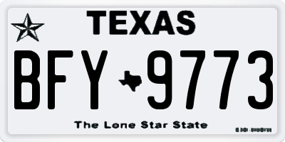 TX license plate BFY9773