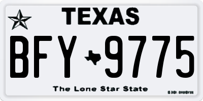 TX license plate BFY9775