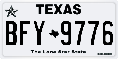 TX license plate BFY9776