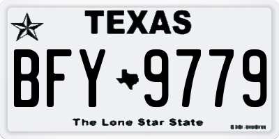 TX license plate BFY9779