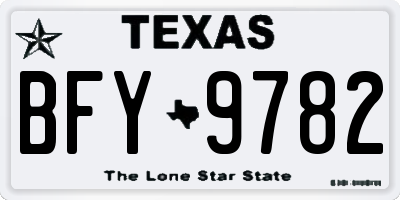 TX license plate BFY9782