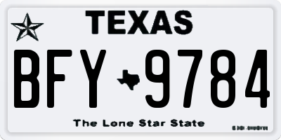TX license plate BFY9784