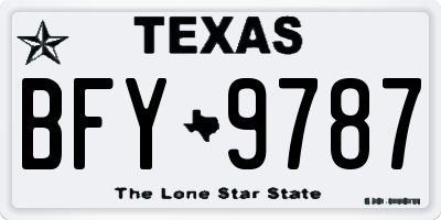TX license plate BFY9787