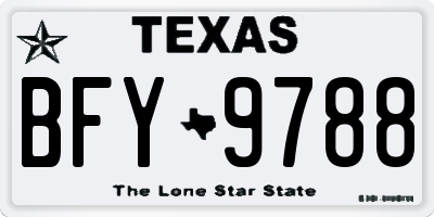 TX license plate BFY9788
