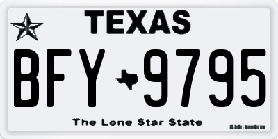 TX license plate BFY9795