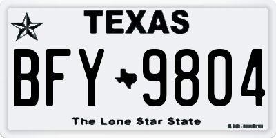 TX license plate BFY9804