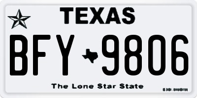 TX license plate BFY9806