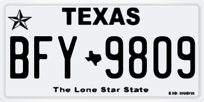 TX license plate BFY9809