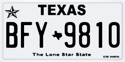 TX license plate BFY9810