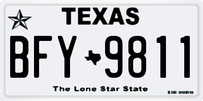 TX license plate BFY9811
