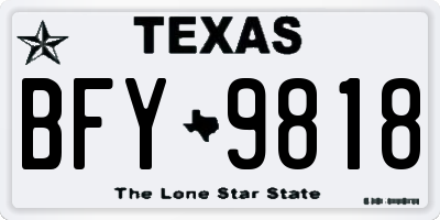 TX license plate BFY9818
