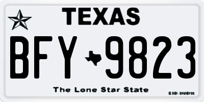 TX license plate BFY9823