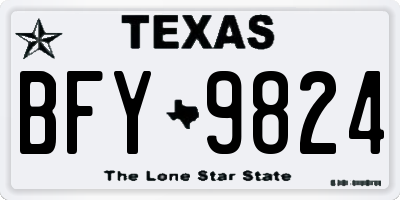 TX license plate BFY9824