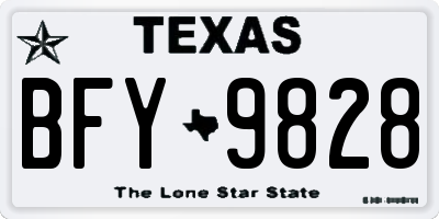 TX license plate BFY9828