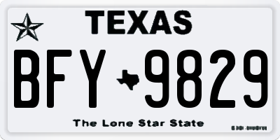 TX license plate BFY9829